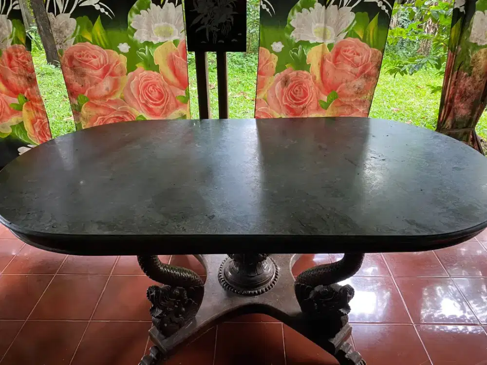 Meja marmer hijau lama 200x100cm