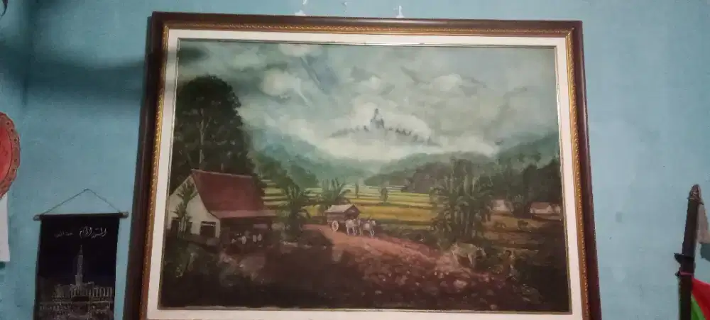 Lukisan pemandangan candi karya Marlanjass