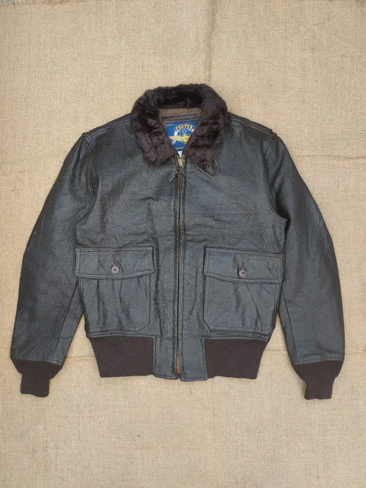 Cooper G1 Vintage Leather Flight Jacket Bomber Pilot Jaket Kulit