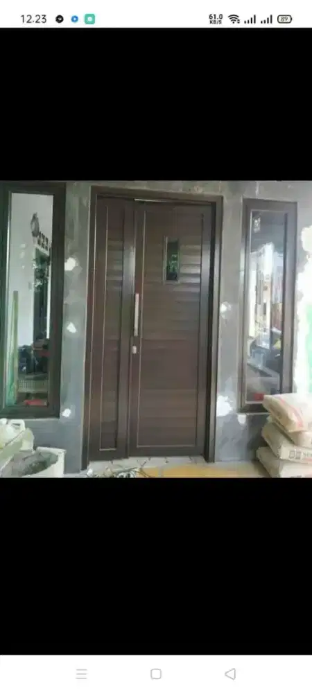 Jual kusen pintu satu dan pintu dua dari bahan aluminium dan kayu