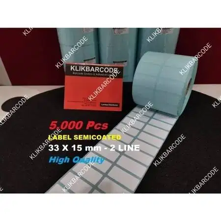Label Barcode Semicoated 33x15mm - 2 LINE - 5.000