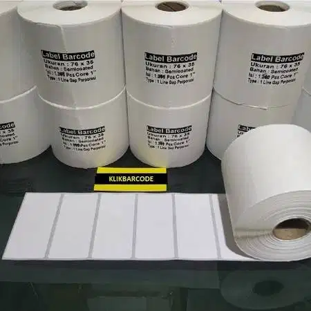LABEL BARCODE SEMICOATED 76x35 GAP 1 LINE CORE 1