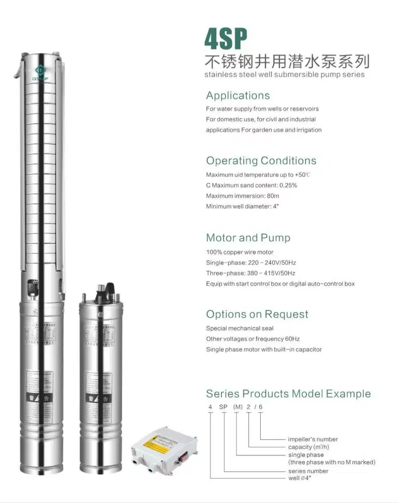 SEDIA POMPA SUBMERSIBEL