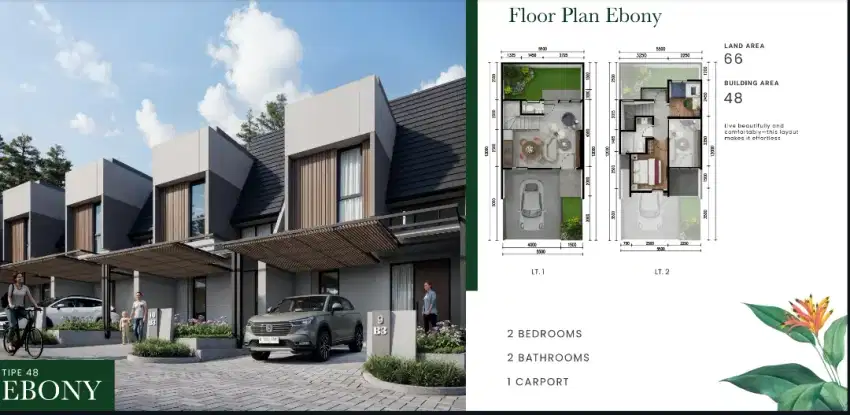 2Lantai Free DP dan Biaya Surat2 at Cendana Residence 2 BSD