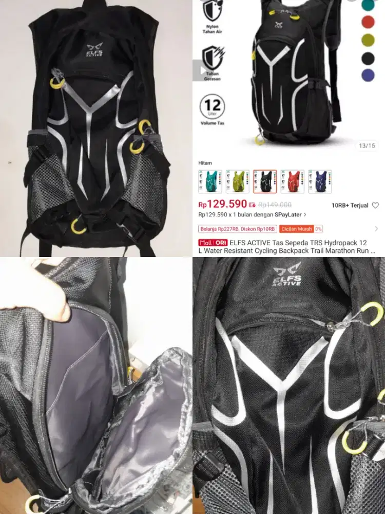 Tas ELF ACTIVE Ransel Sepeda gunung Hydropack 12 liter