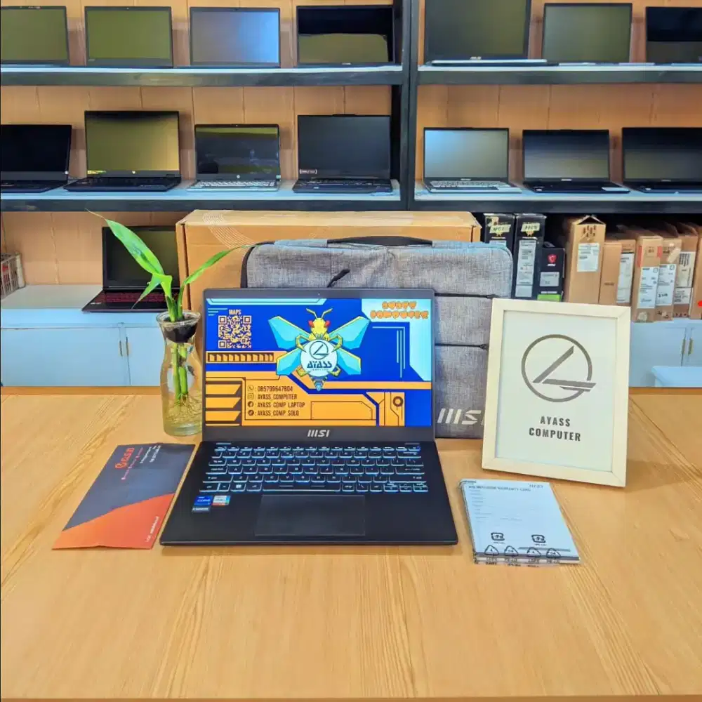 Laptop MSI modern 14 i7 gen 12 ran 16GB/512GB NVMe SSD fullset segel