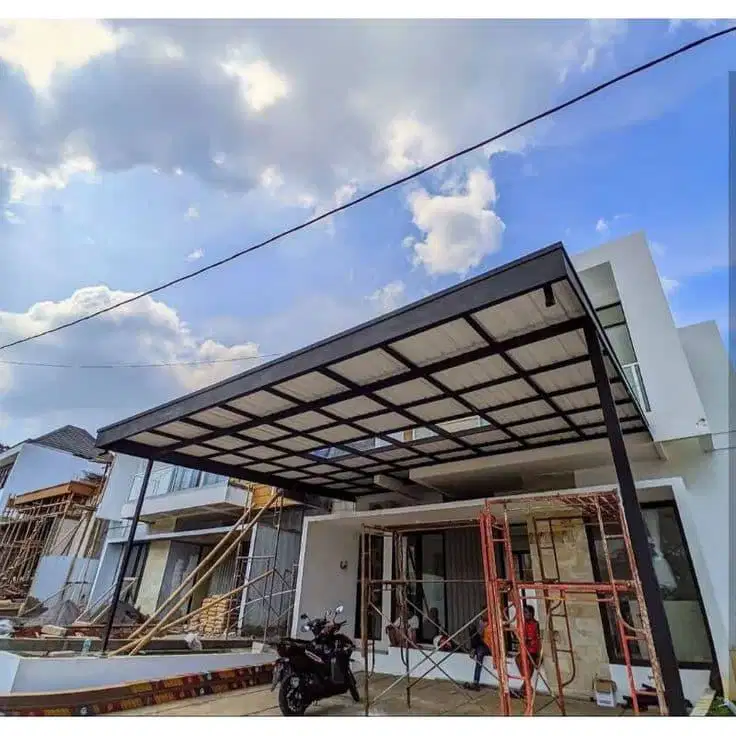 Kanopi atap alderon rangka hollow galvanis