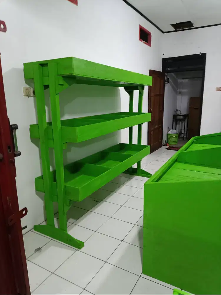 rak display buah dan sayur 3 tingkat 9 kotak
