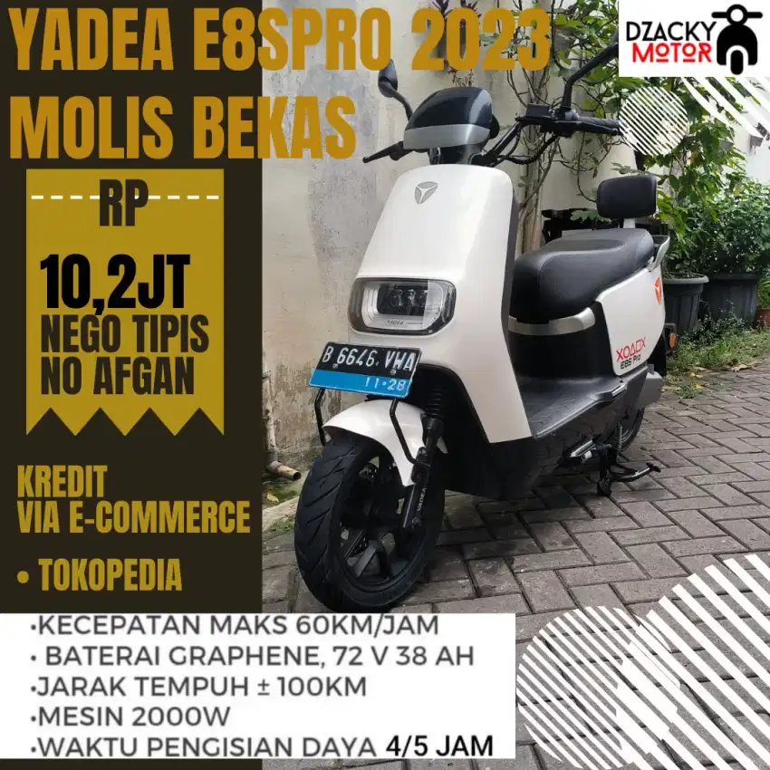 YADEA E8SPRO 2023, MOTOR LISTRIK SECOND LIKE NEW