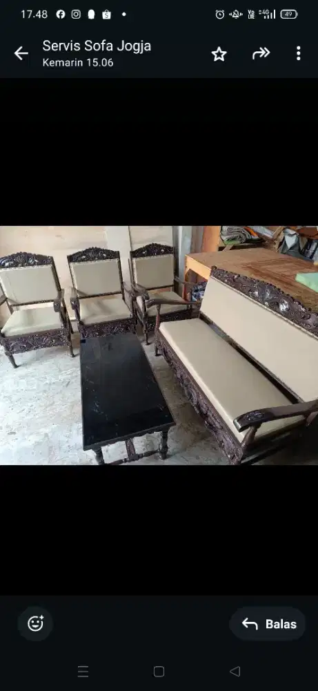 1 set meja kursi klasik