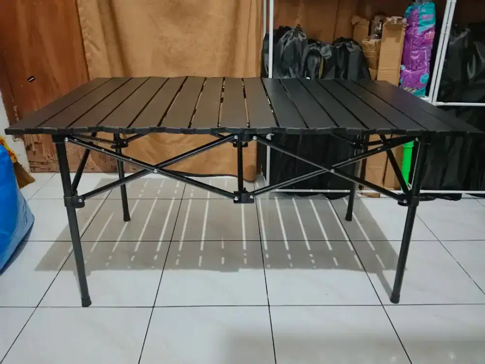200rb BARU-Meja Camping Lipat Outdoor portable 95x52x50cm Bahan kuat