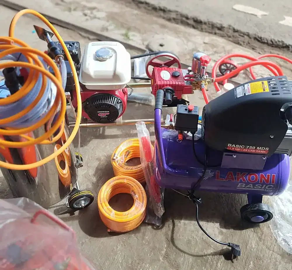 MESIN STEAM HONDA GP 160 + TABUNG SALJU + KOMPRESOR ANGIN SIAP PAKAI