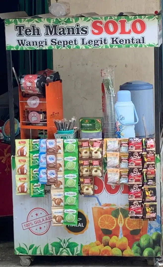 Gerobak Teh Solo dan Perlengkapan nya