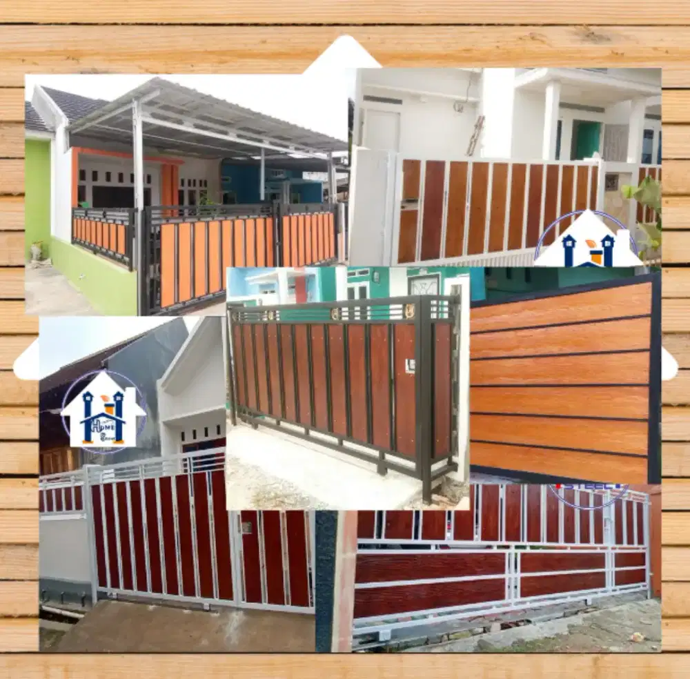 Pintu pagar gerbang tralis kanopi tangga minimalis