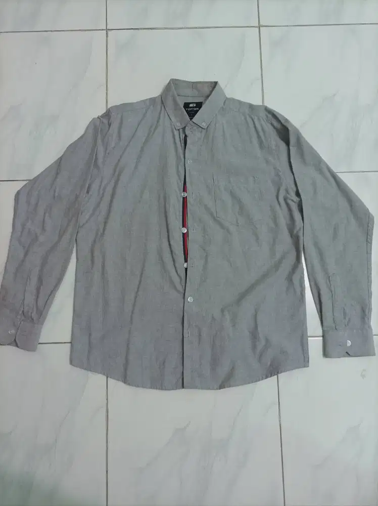 Kemeja Lengan Panjang Pria - Abu-Abu