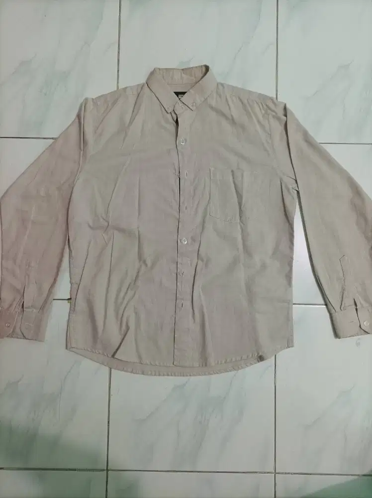 Kemeja Lengan Panjang Pria - Cokelat Muda