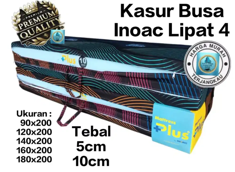 Kasur Busa Inoac Lipat 4 tebal 5cm ukuran 90x200 free ongkir 350.000.