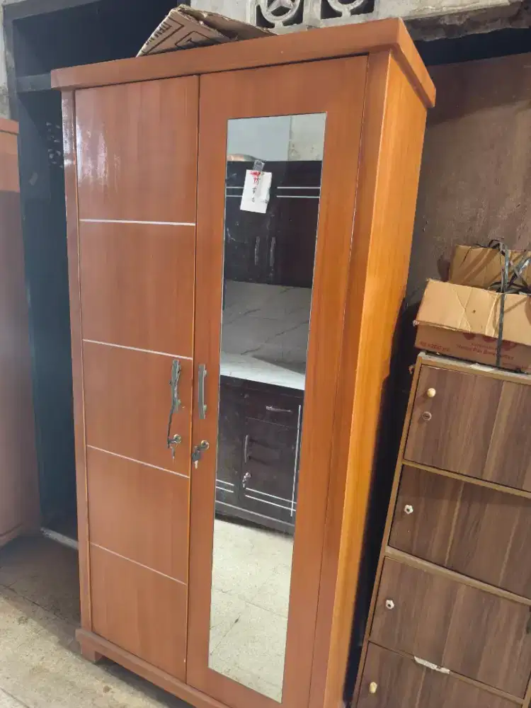 Lemari minimalis pakaian 2 pintu blockteak