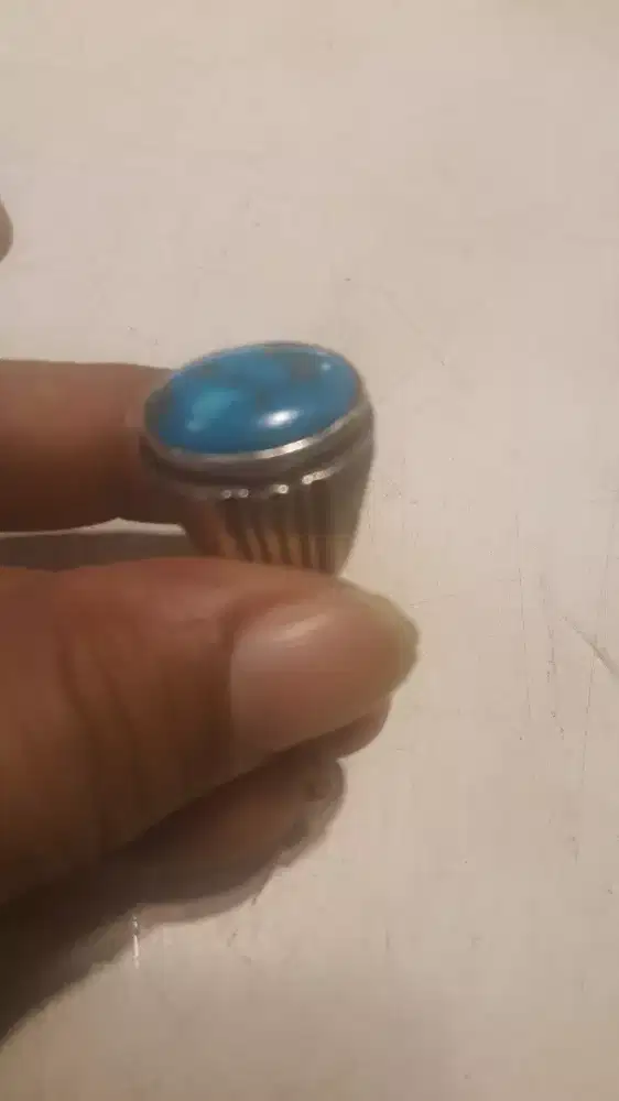 Batu Pirus Persia Ring Perak Size 9