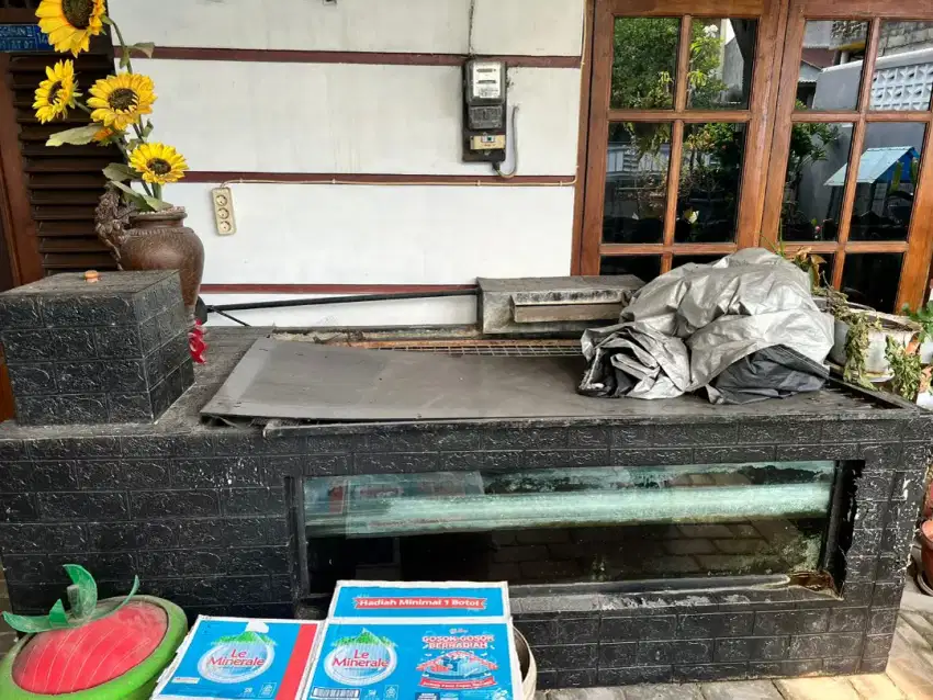 Kolam ikan koi arwana fiber 2 meter 4 chamber kaca 12 mm