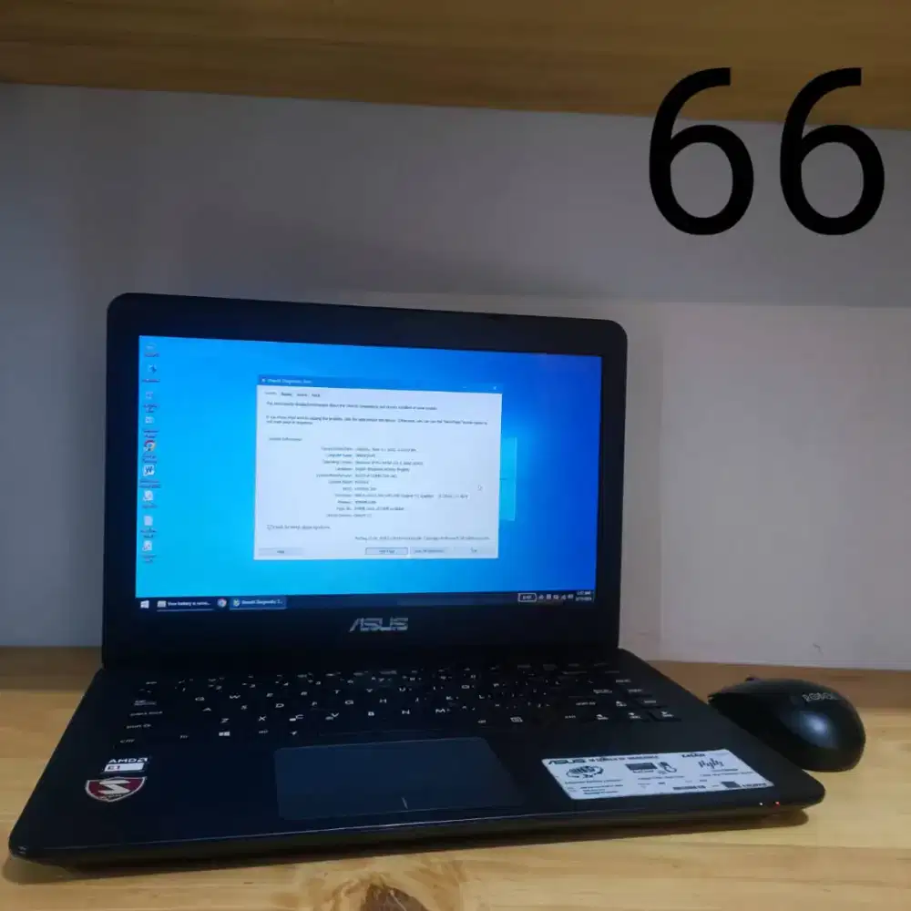 Asus slim X454W AMD E1-6010 Radeon R2 DDR 8GB SSD 128GB 14 2 Jam