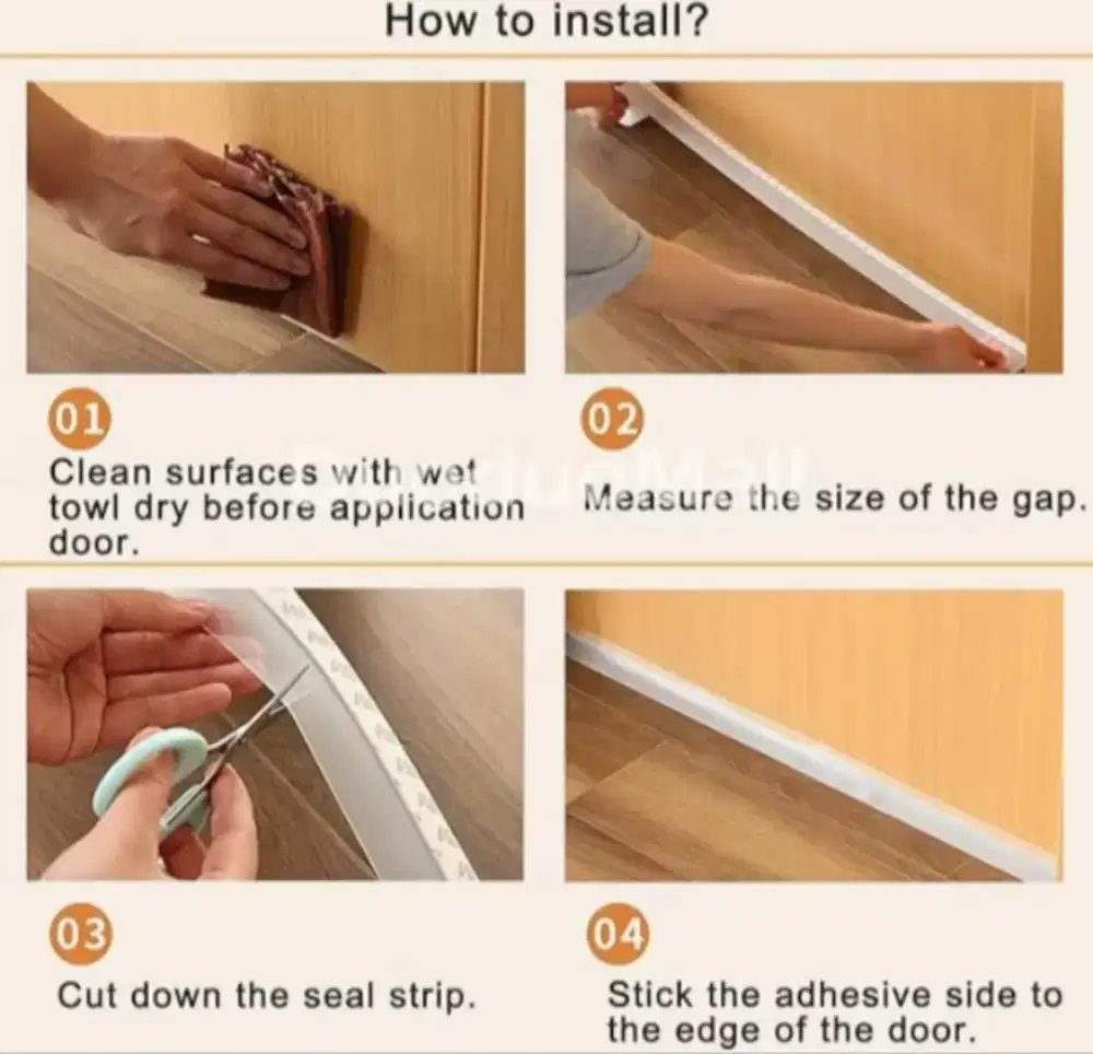 4 Pcs Seal Penutup Celah Tape 3M Warna Hitam L 4,5cm P 100cm