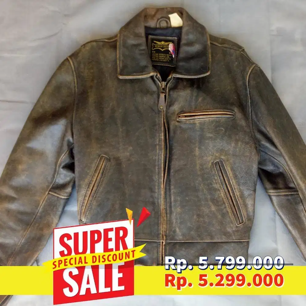 Jaket kulit Vintage Human Being not avirex perfecto