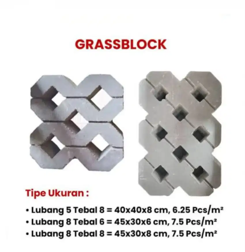Grasblok beton lubang 5&8