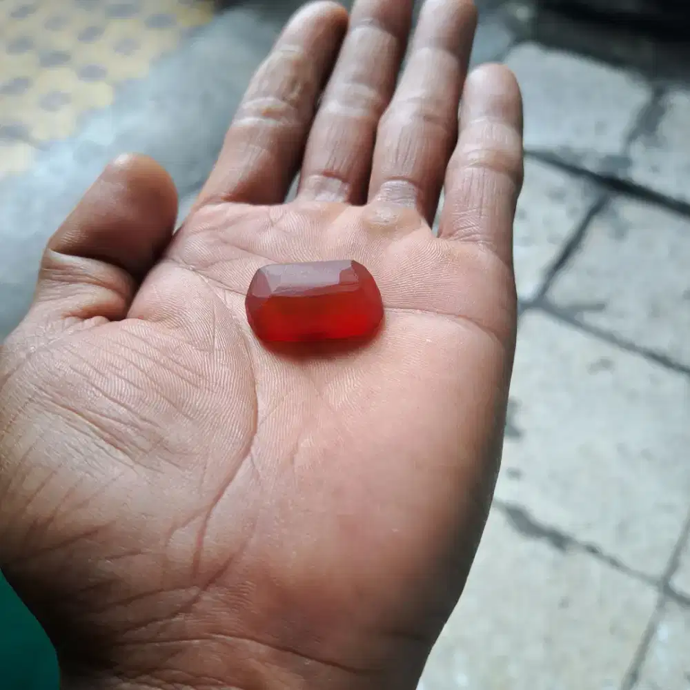 Natural polkas bacan obi merah serat pandan. Dim 21×15×12