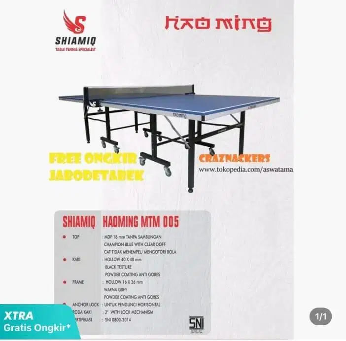 peralatan tenis meja lengkap