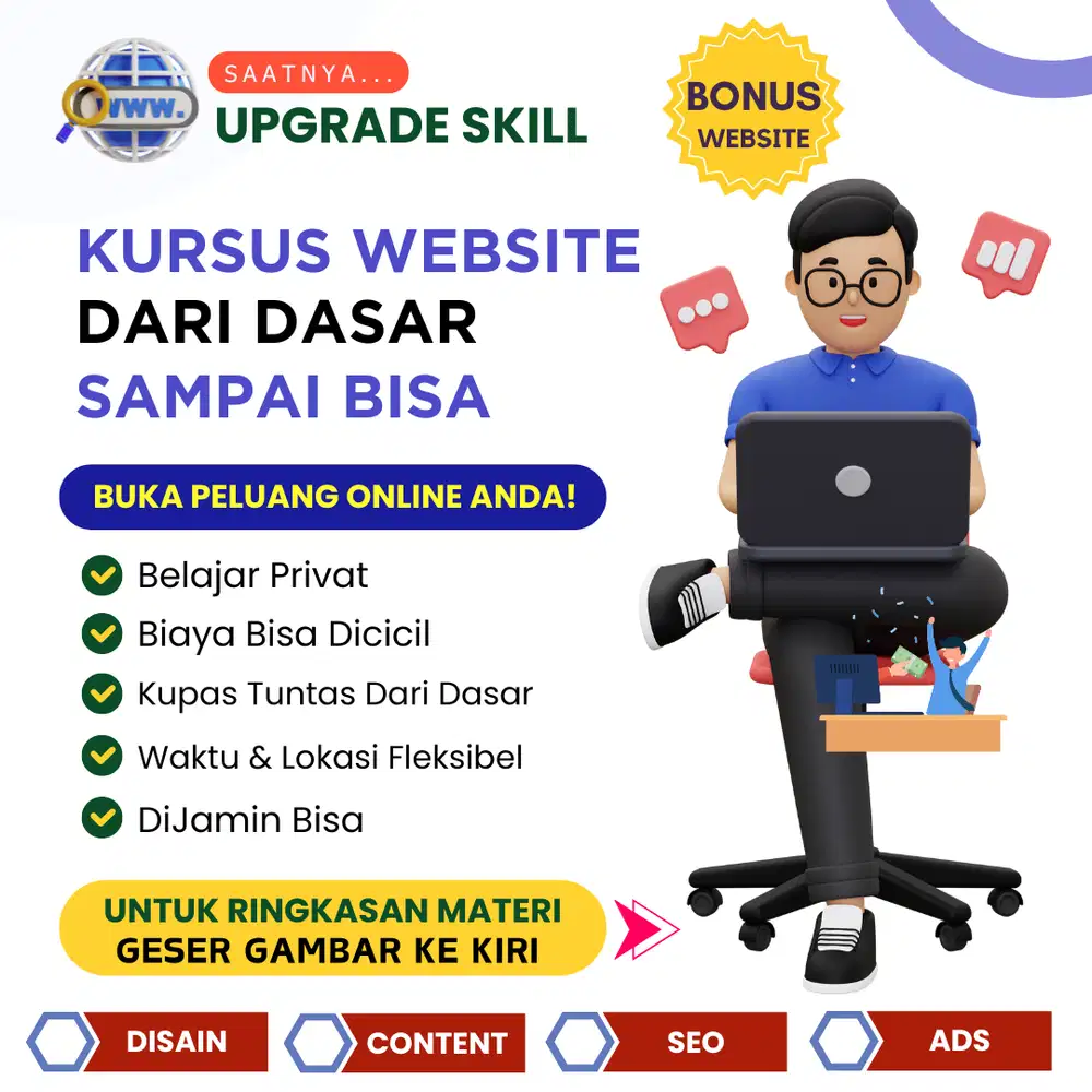 Kursus Website Privat dari Nol Sampai Bisa + Bonus Website!