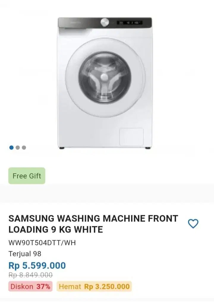 SAMSUNG WM FRONT LOADING 9kg