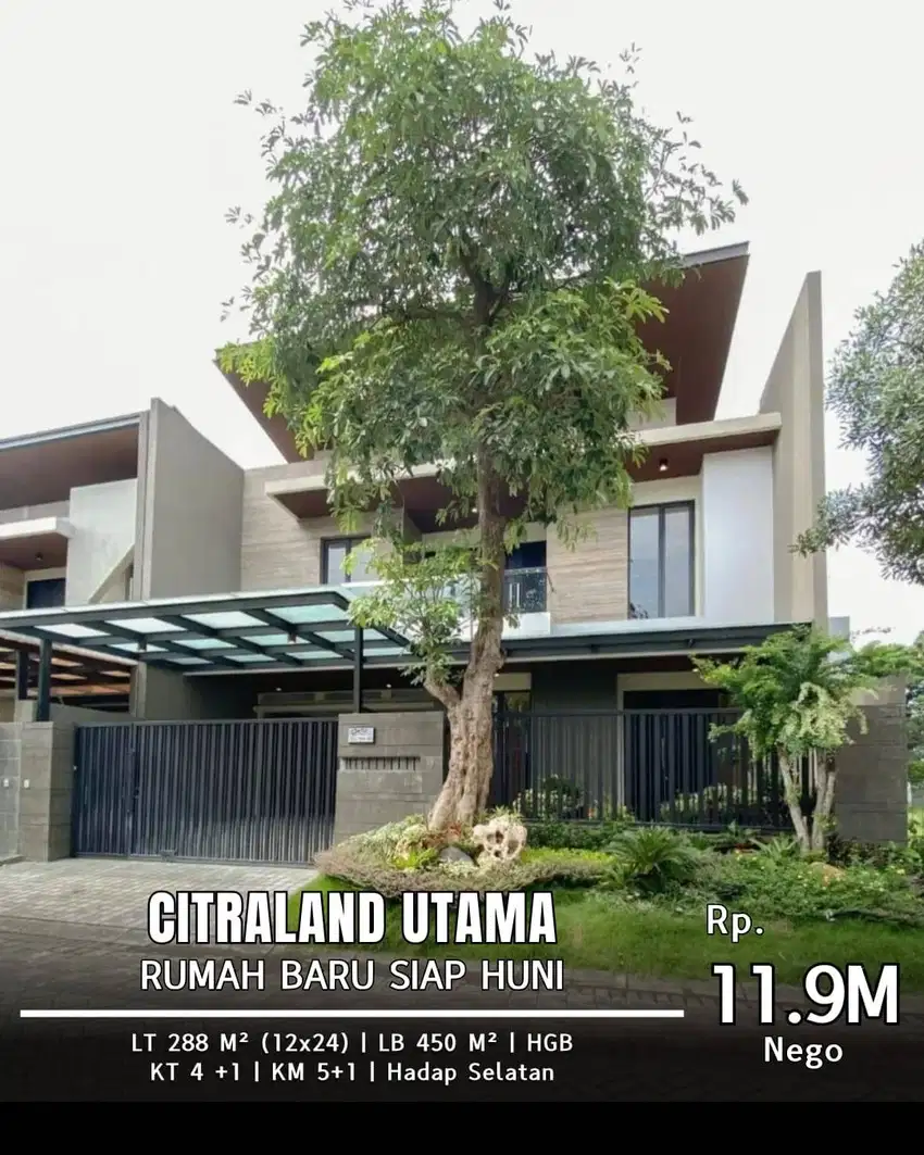 Dijual Rumah Citraland Utama Full Furnish Baru Gress Siap Huni