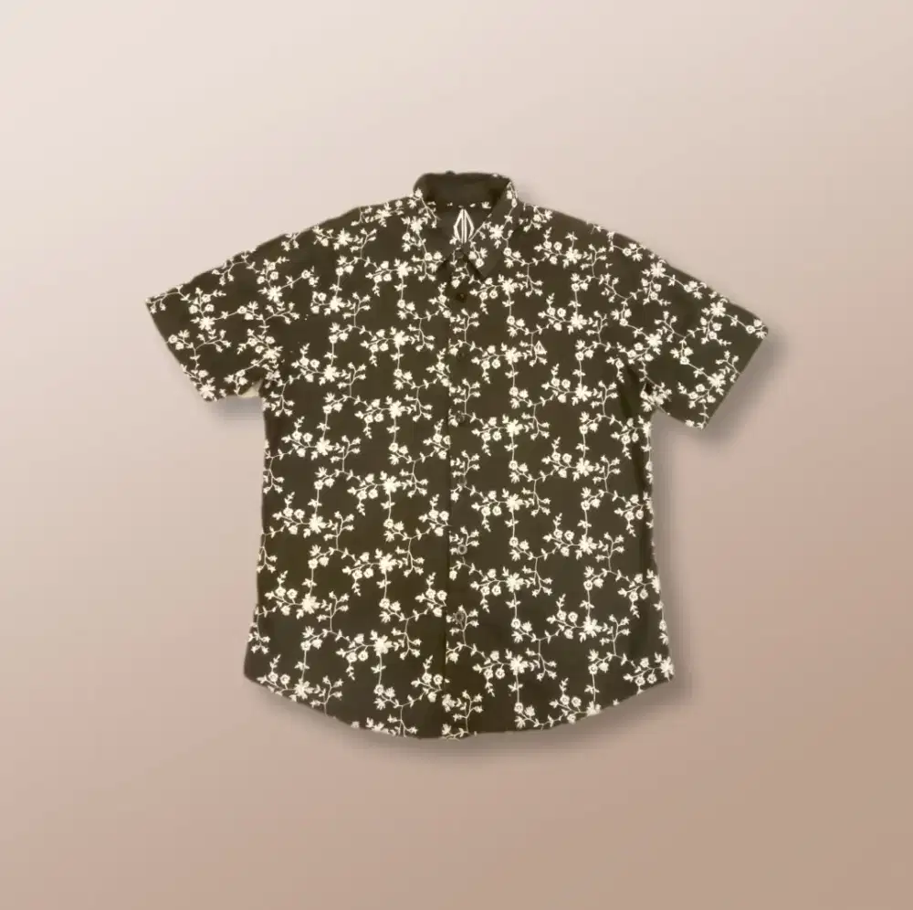 Kemeja hawai full bordir volcom x Dustin Dollin shirt  original