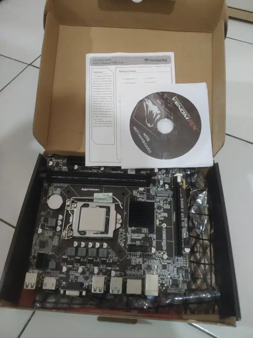 Paket Mobo VenomRX H110 M.2 LGA 1151 DDR4 + CPU Intel Core i5 6600