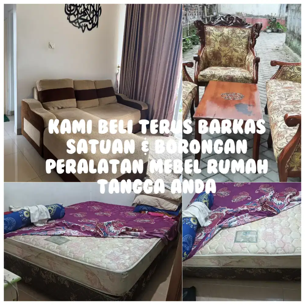 Kami bayar terus Barkas Springbed, Sofa, Kursi tamu dan lain-lain