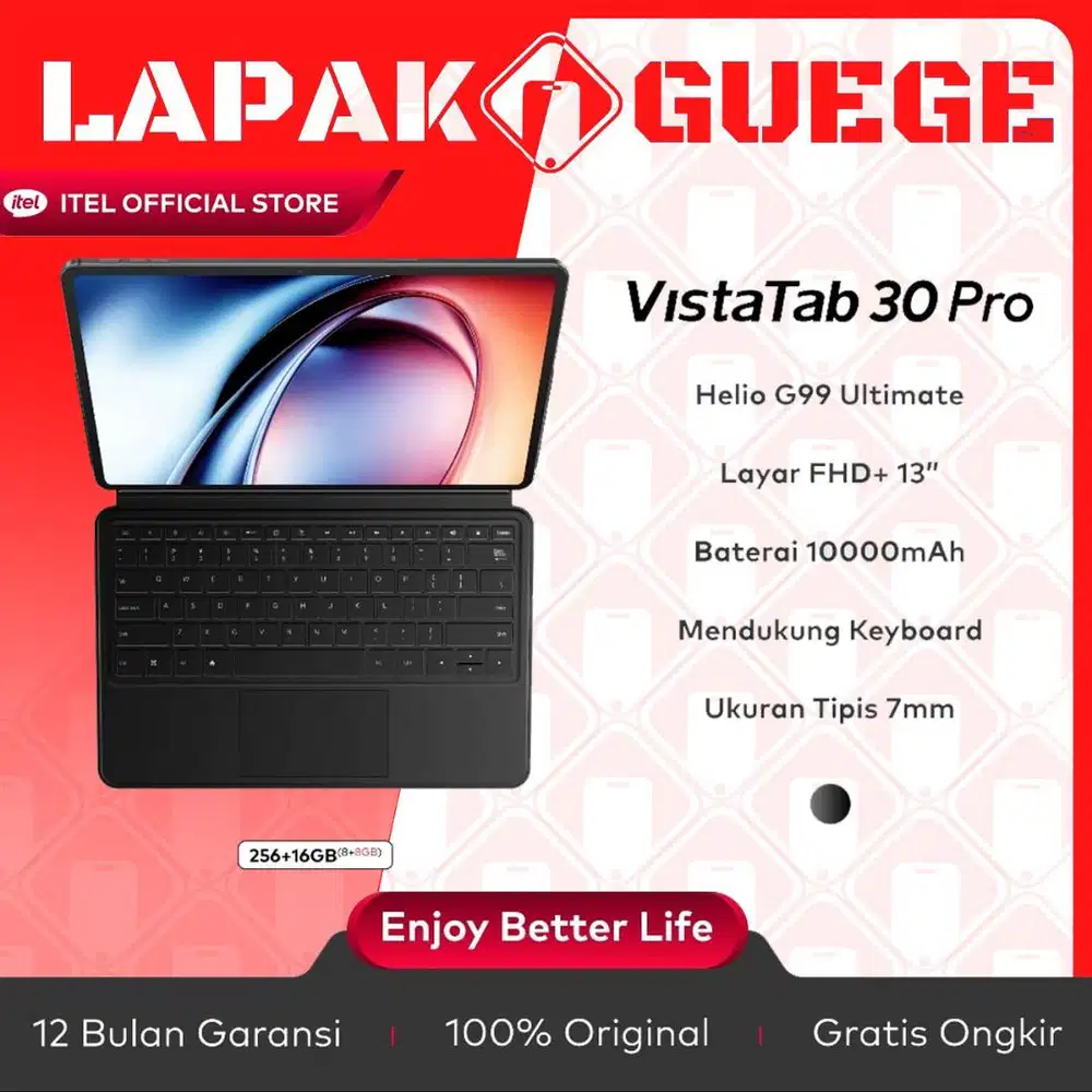 itel VistaTab 30 Pro 8/256gb 13 inch 2K 10000mAh baterai baru resmi