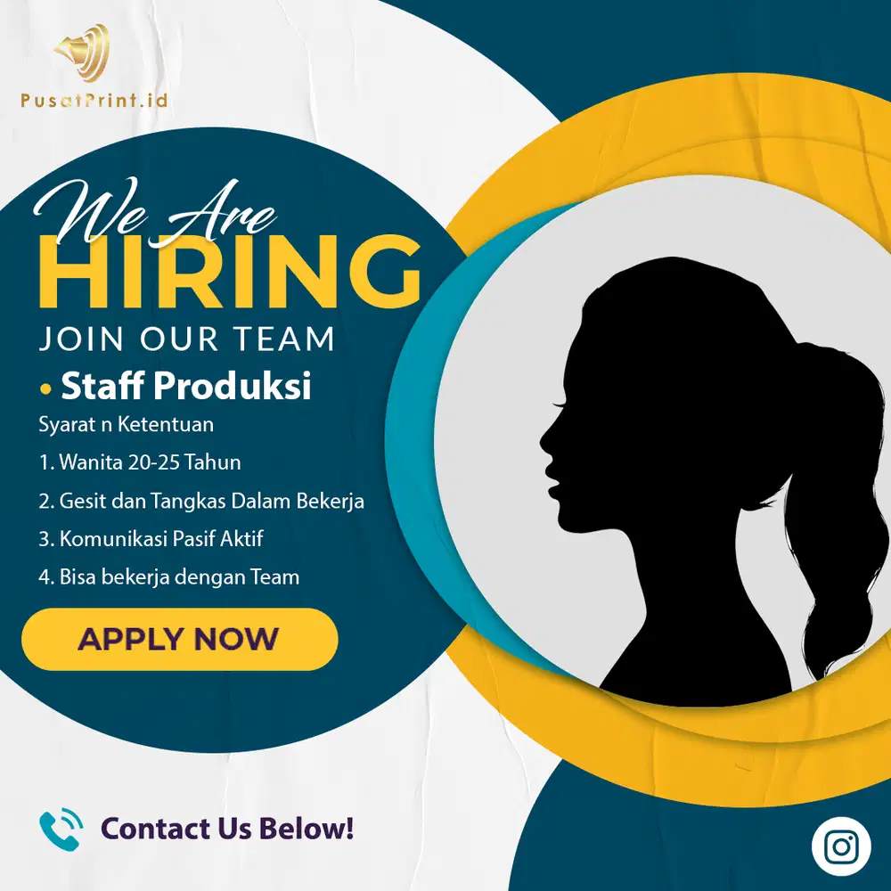 LOWONGAN KERJA WANITA STAFF PRODUKSI DIGITAL PRINTING