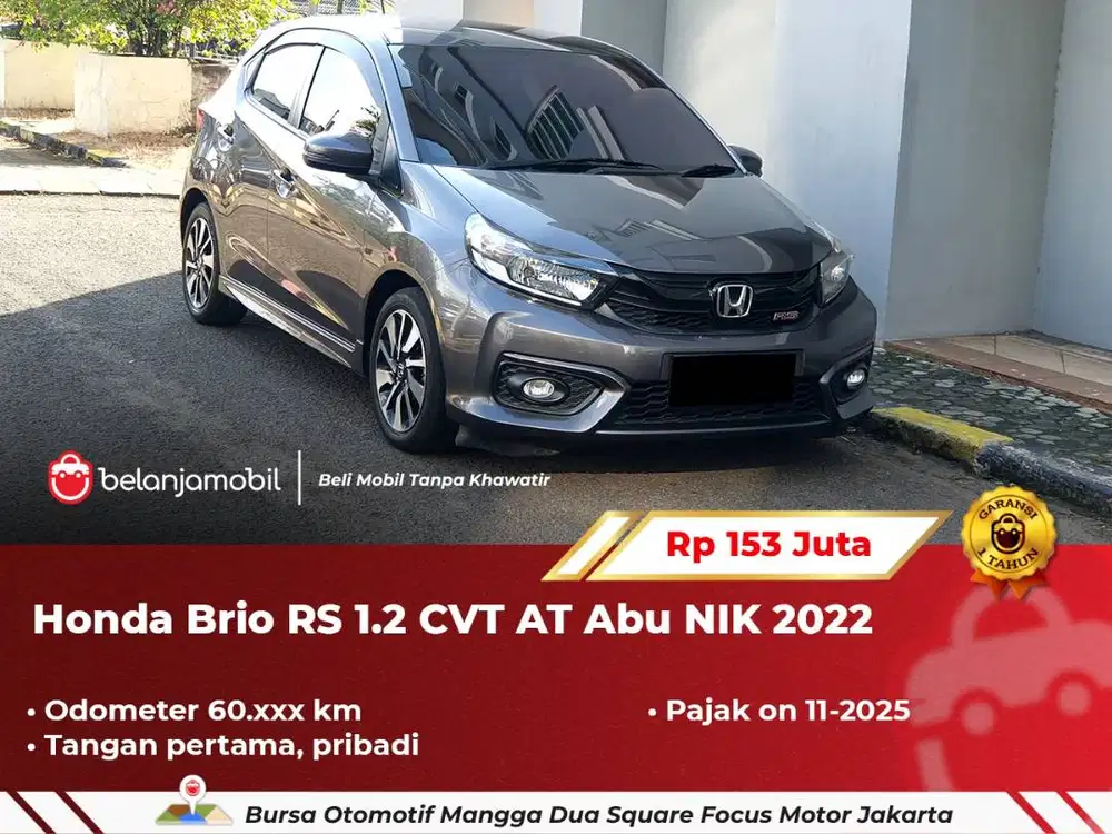[ GARANSI 1TH ] Honda Brio RS 1.2 CVT AT Abu 2022/2023