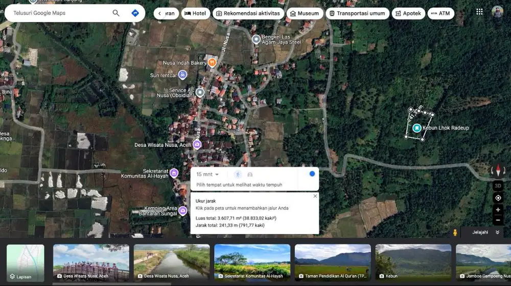 Dijual tanah luas dan strategis di Gampong Nusa, Kecamatan Lhoknga