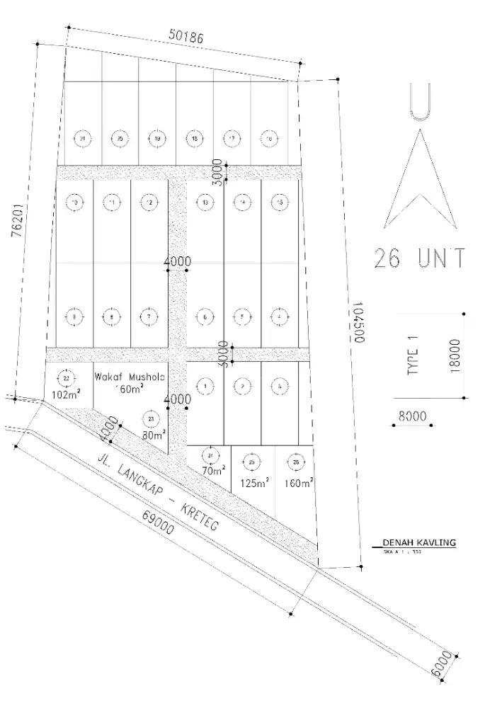 Tanah 144 m² Di Langkap Bumiayu, SHM