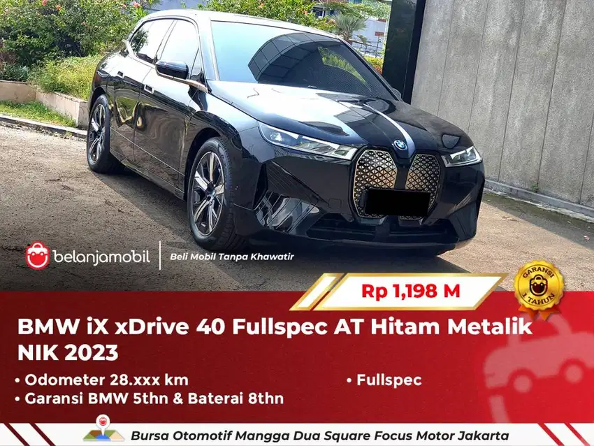 [ GARANSI BATERAI 8TH ] BMW iX xDrive 40 Fullspec AT Hitam 2023/2024
