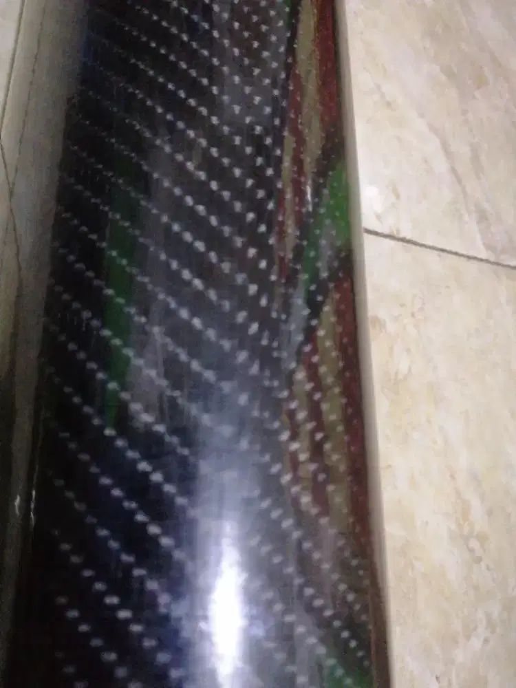 Stiker Carbon 5D, warna Hitam silver