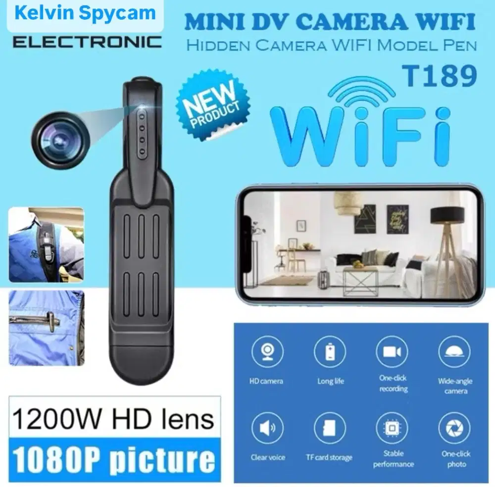 Spy Cam Pen Clip Wifi 1080P Pulpen T189 Kamera Pengintai Spycam Video