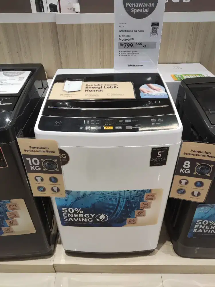 MESIN CUCI KELS TOP LOAD 8KG