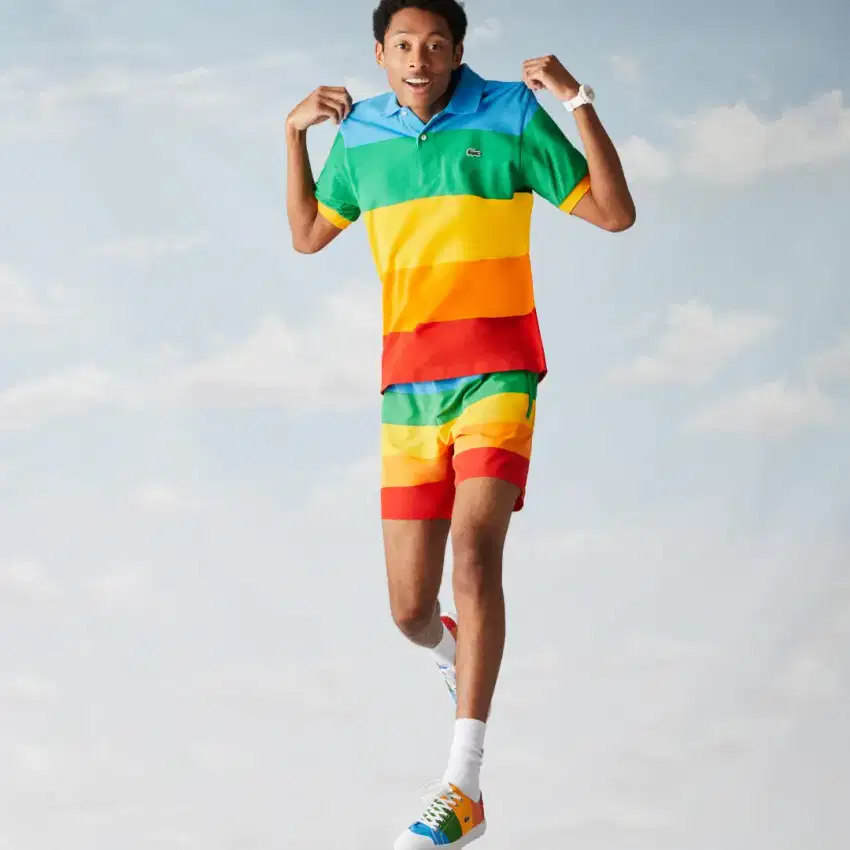 Kaos polo shirt LACOSTE x Polaroid multi colour Size L