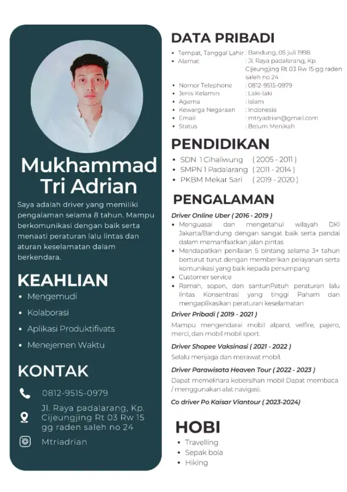 Driver pribadi berpengalam