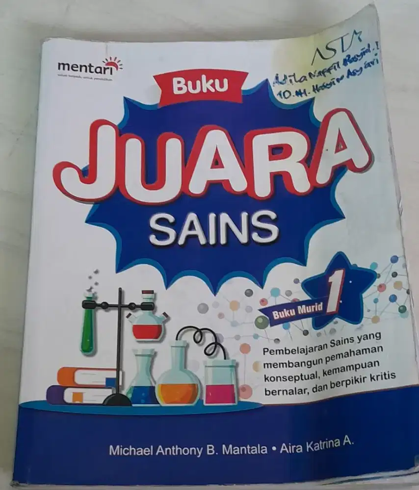 Buku sains juara,kelas 1,mentari