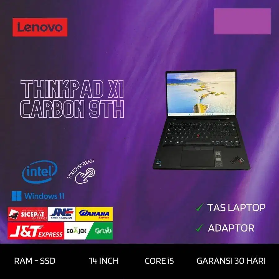 Lenovo Thinkpad X1 Carbon 9th Core i5 Gen 11 Ram 16GB Ssd 256GB D-RC