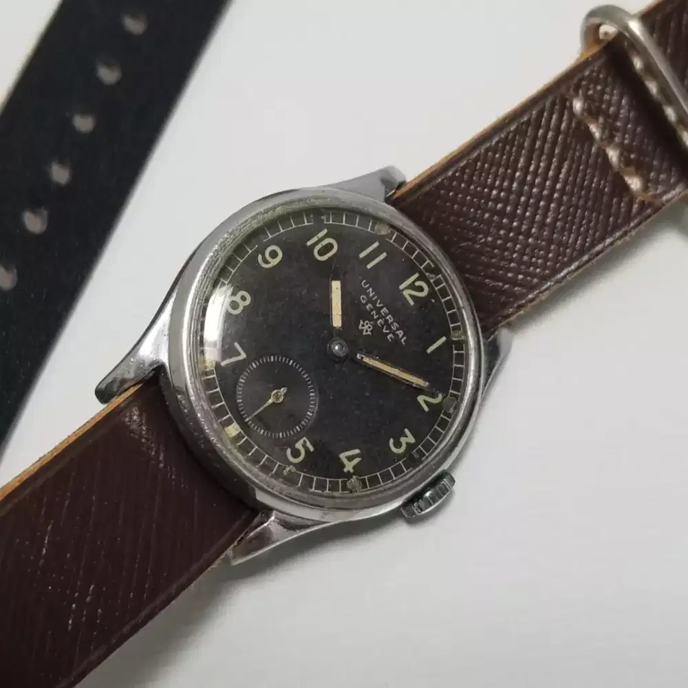 40s Vintage Universal Geneve Military Wilhelmina sub second Dutch Army